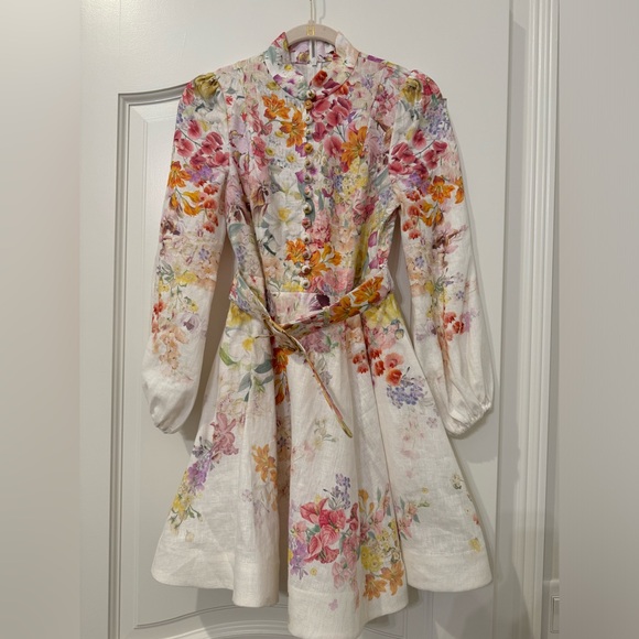 ZIMMERMANN Natura Buttoned Mini Dress, Size 0 ( US Size 4) - Picture 3 of 4